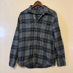 Prana Men's Blue Plaid Shirt Jacket